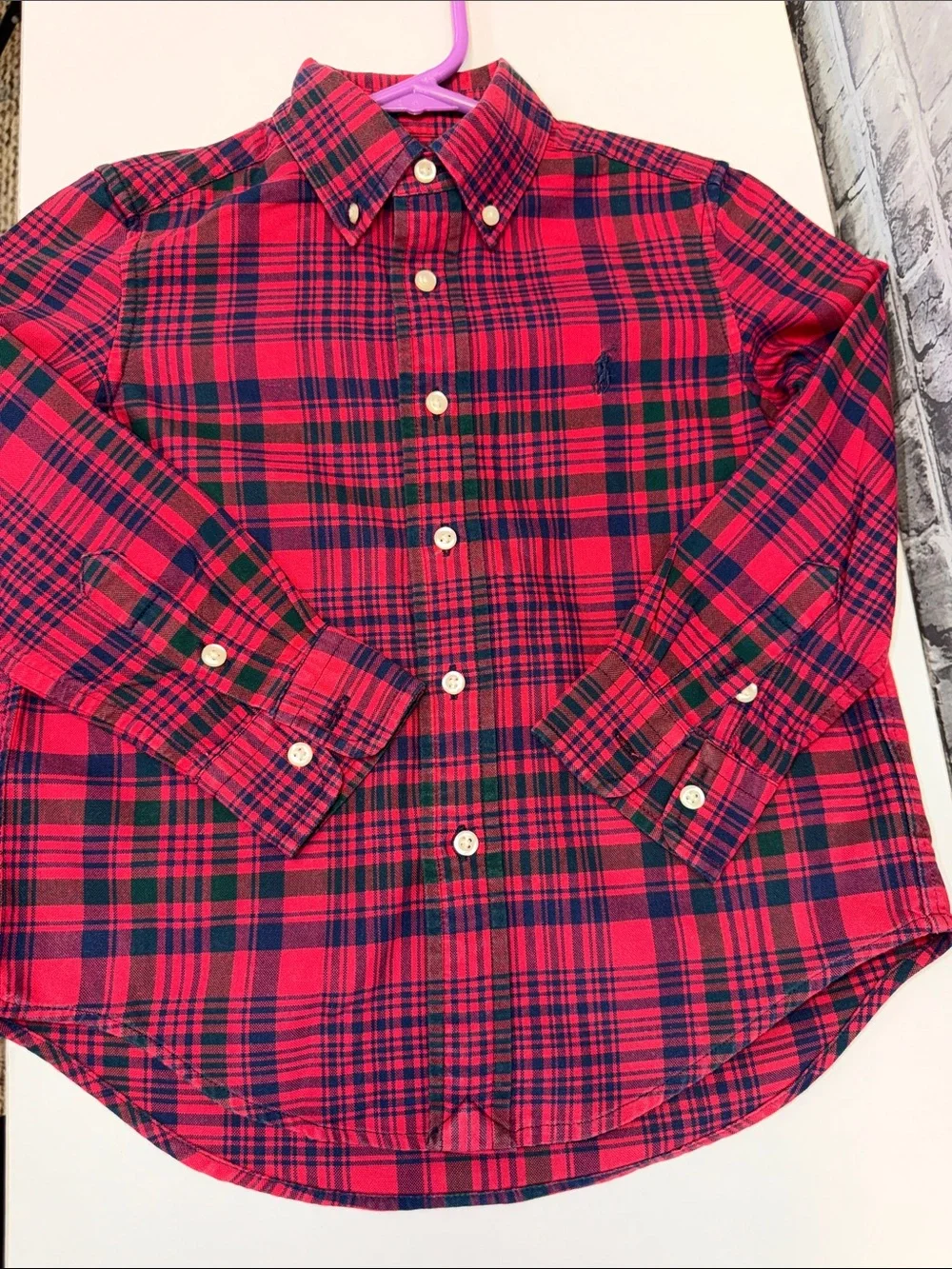 Boy's Ralph Lauren Red Plaid Button-Down Shirt